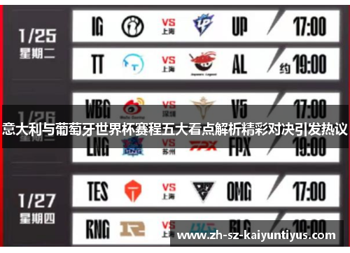 意大利与葡萄牙世界杯赛程五大看点解析精彩对决引发热议